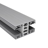 Mendiger middenprofiel 16 mm Thermo/Classic, blank aluminium en kunststof, schuin van boven