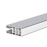 Mendiger randprofiel 10 mm van aluminium en kunststof, blank, met holle kamers, schuin van boven
