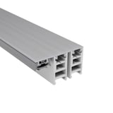 Mendiger randprofiel 16 mm, blank, aluminium en kunststof, met kamerstructuur en afdichtingsprofiel, hoofdweergave