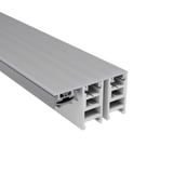 Mendiger randprofiel 16 mm van aluminium en kunststof, blank, doorsnede met kamers