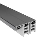 Mendiger randprofiel 16 mm, donkergrijs aluminium met wit kunststof kamerprofiel, dwarsdoorsnede