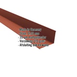 Wandaansluiting terracotta 0,50 mm staal met 35 µm matpolyester coating, belangrijke gegevens weergegeven