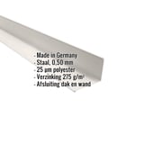 Wandafwerking Zuiverwit RAL 9010, 0,50 mm staal, met ingebedde productgegevens