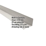 Wandafwerking Grijswit RAL 9002, 0,50 mm staal, met ingebedde productdetails