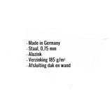 Infographic: Kerngegevens van de muuraansluiting van aluzink, 0,75 mm staal, Made in Germany, verzinking 185 g/m²