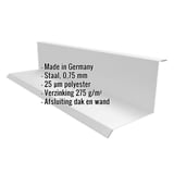 Wandaansluiting type 1, Zilver-Metallic, met ingebedde gegevens over materiaal, dikte en coating