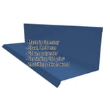 Wandaansluiting Type 2, Gentiaanblauw (RAL 5010) met ingebedde gegevens over materiaal en coating