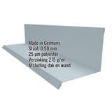 Muurafdekker Type 2 Pelsgrijs, 0,50 mm staal, met ingebedde productgegevens