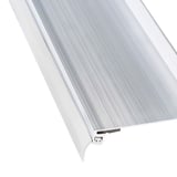 Wandaansluitprofiel van blank aluminium, detail van de profielvorm met bevestigingsgroef