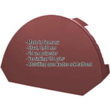 Nokvorst eindstuk groot, RAL 8012 roodbruin, staal 0,50 mm, met ingebedde productgegevens