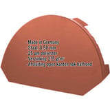 Nokvorsteindstuk groot van staal, Koperbruin (RAL 8004), 0,50 mm, met ingebedde specificaties