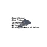 Nokvorsteindstuk van staal, 0,50 mm, 25 µm polyester, met ingebedde productgegevens