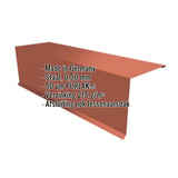 Lessenaarsdak nokafsluiting van staal, Koperbruin RAL 8004, 0,50 mm, met PURLAK® coating en ingebedde gegevens