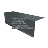 Lessenaarsdak nokafsluiting staal, antracietgrijs RAL 7016, 0,75 mm, PURLAK-coating, met ingebouwde gegevens