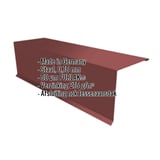 Lessenaarsdak nokafsluiting staal 0,75 mm Koperbruin, PURLAK® coating met ingebedde productgegevens