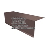 Lessenaarsdak nokafsluiting staal 0,50 mm, RAL 8017 chocoladebruin, met PURMAT® coating en ingebouwde gegevens