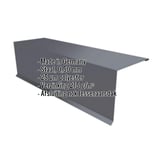 Lessenaarsdakafsluiting staal, grafietgrijs RAL 7024, 0,50 mm, met ingebedde productinformatie