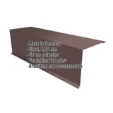 Lessenaarsdak nokafsluiting van staal, 0,75 mm, RAL 8017 Chocoladebruin, met productgegevens