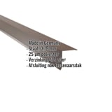 Lessenaarsdak nokafsluiting Notenbruin (RAL 8011) staal, 0,75 mm, polyester coating, specificaties getoond