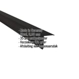 Lessenaarsdak nokafsluiting van zwart staal, 0,50 mm, met 35 µm matpolyester coating en ingebedde gegevens