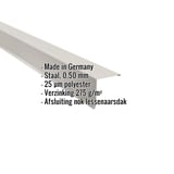 Lessenaarsdak nokafsluiting Grijswit (RAL 9002) staal, 0,50 mm, met ingebedde specificaties