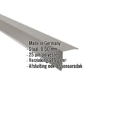 Lessenaarsdak nokafsluiting van staal, 0,50 mm, RAL9007, met ingebedde gegevens