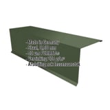 Lessenaarsdak nokafsluiting van staal, Groen (RAL 6010), 0,50 mm, met PURMAT coating en ingebedde gegevens