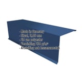 Lessenaarsdak nokafsluiting Gentiaanblauw (RAL 5010) staal, 0,50 mm, met ingebedde specificaties