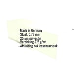 Lessenaarsdakafsluiting Grijswit, 0,75 mm staal, met ingebedde productgegevens en coatinginformatie
