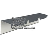 Lessenaarsdakafsluiting van staal, antracietgrijs RAL 7016, 0,50 mm, met ingebedde specificaties