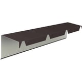 Lessenaarsdak nokafsluiting staal 0,50 mm RAL 8019, bovenaanzicht schuin