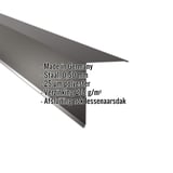 Lessenaarsdak nokafsluiting Gitzwart RAL 9005 staal 0,50 mm, 25 µm polyester, met ingebouwde gegevens