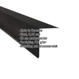 Lessenaarsdakafsluiting van zwart staal, 0,50 mm, mat polyester gecoat, met ingebedde gegevens