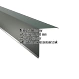 Lessenaarsdak nokafsluiting aluminium mosgroen (RAL 6005) met ingebedde materiaalinformatie