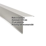 Lessenaarsdak nokafsluiting aluminium Zilver-Metallic met ingebedde gegevens Made in Germany, 0,70 mm, 25 µm polyester