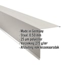 Lessenaarsdak nokafsluiting Grijswit (RAL 9002) staal 0,50 mm, met ingebedde specificaties