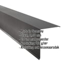 Lessenaarsdakafsluiting van staal, 0,50 mm, donkergrijs matpolyester gecoat, met ingebouwde gegevens