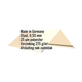 Nokstuk vlak | 14,5 cm x 14,5 cm x 2,00 m | 140° | Staal 0,50 mm | 25 µm Polyester | 1015 - Licht ivoorkleurig