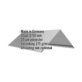 Nokvorst vlak, grijs aluminiumkleurig, met ingebedde specificaties over materiaal en coating