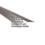 Nokvorst plat Sepiabruin, 0,50 mm staal, met ingebedde productgegevens
