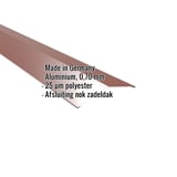 Nokvorst plat aluminium Roodbruin (RAL 8012) met ingebedde productgegevens