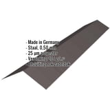Nokvorst vlak, Grijsbruin RAL 8019, met ingebedde productgegevens over materiaal, dikte en coating