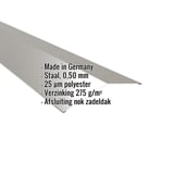Nokvorst plat, grijs aluminiumkleurig, met ingebedde productgegevens over materiaal, dikte en coating