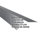 Nokvorst plat, antracietgrijs, met ingebedde specificaties over materiaal, dikte en coating