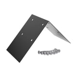 Nokprofielverbinder aluminium donkergrijs, haaks met zes boorgaten en schroeven