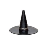 DACHPROTECT buismanchet van zwart EPDM met conische schacht en metalen spanband, vrijstaand