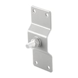 Plaat voor regenpijpbeugel van staal, Zilver-Metallic, met schroef en moer, hoofdaanzicht