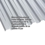 Polycarbonaat damwandplaat | 76/18 | 0,80 mm | Grijs | Warmtewerend | 2,00 m