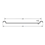 Technische tekening van de polycarbonaat lichtplaat met afmetingen 600 mm en 690 mm