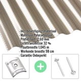 Polycarbonaat golfplaat | 76/18 | Voordeelpakket | 2,60 mm | Brons | Honingraatstructuur | Breedte 3,99 m | Lengte 2,00 m